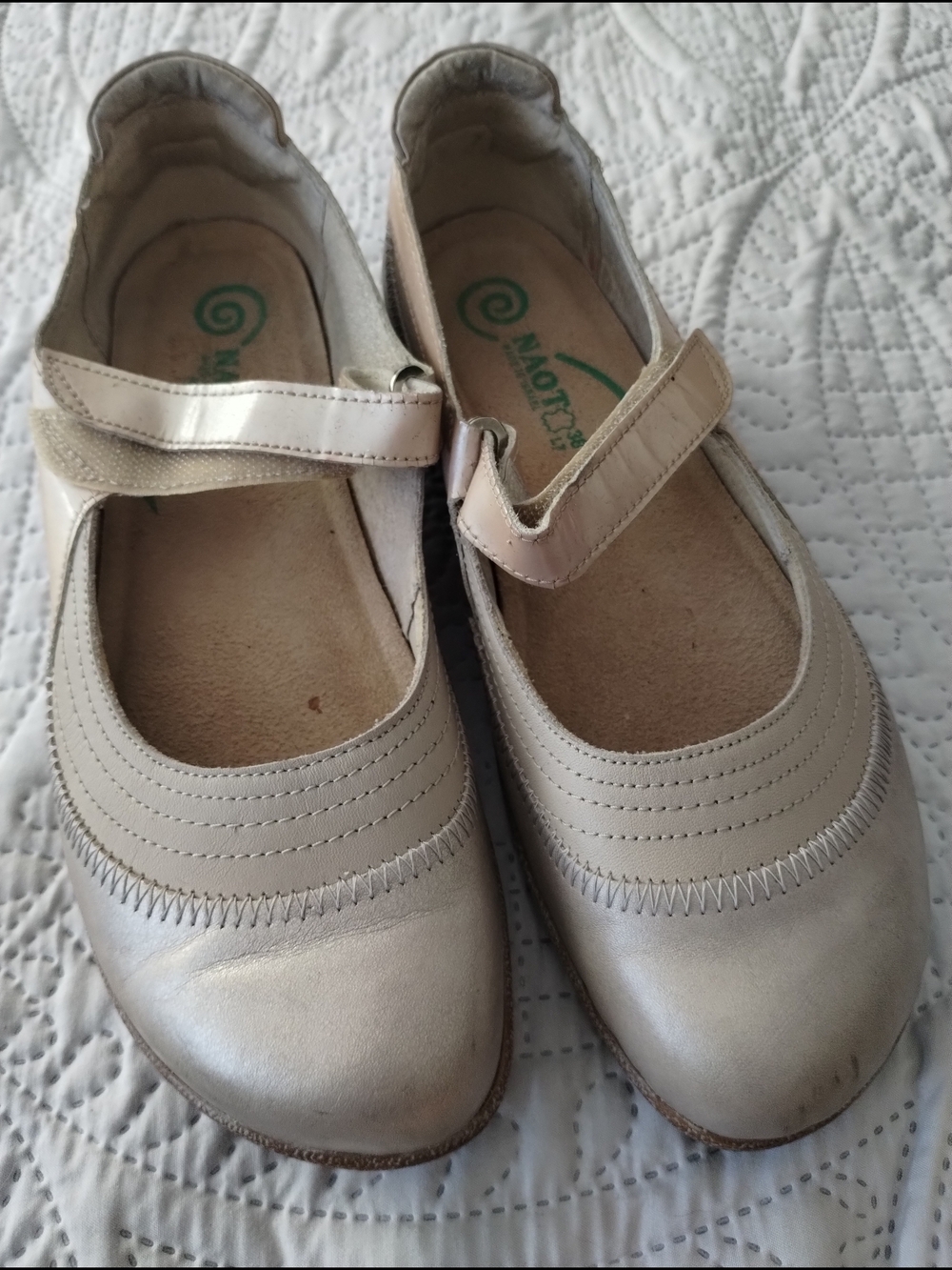 Naot Comfort Mary Jane Flats in Light Beige - Women's Shoes